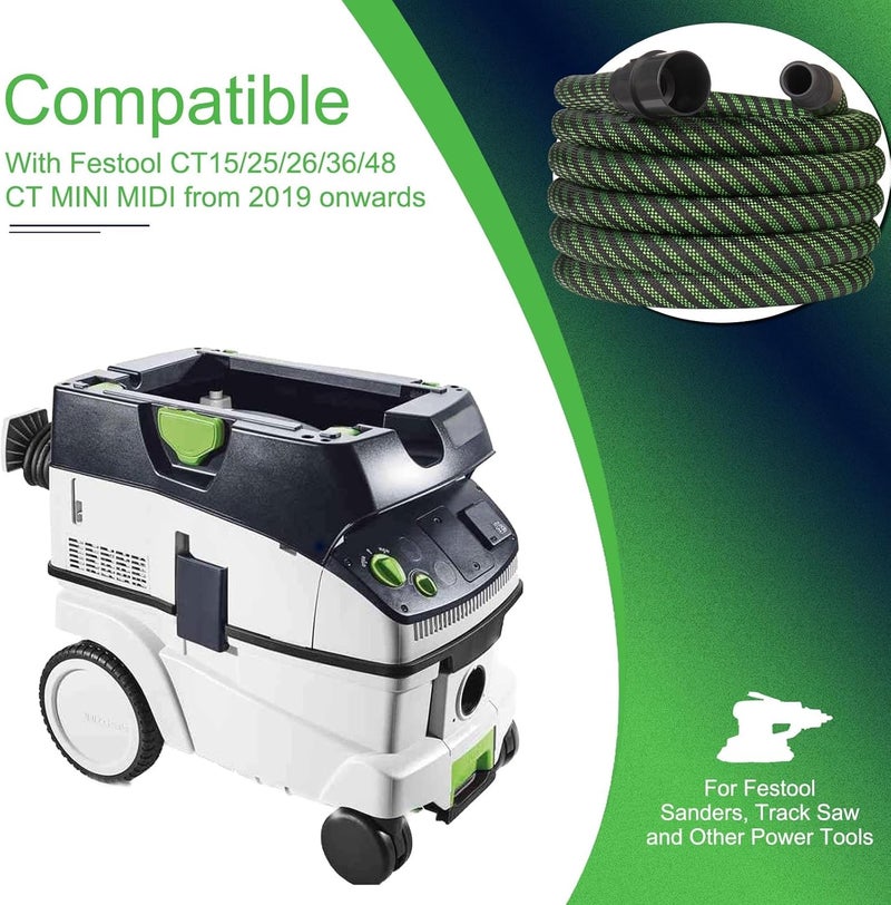 zzhanff Dust Extractor Hose D27/32X5M for Festool Vacuum Suction Hose, fits for CT 26/36/48 CT 15/25 CT MINI and CT MIDI Vacumm - Image 2